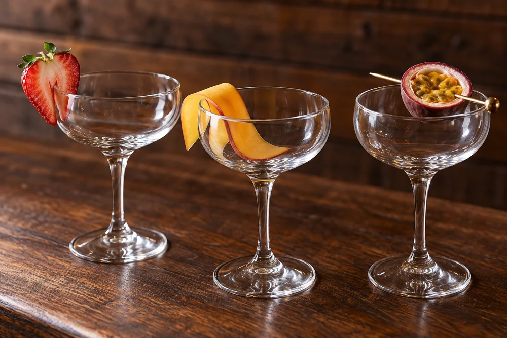 Daiquiri · Garnish on a wooden bar