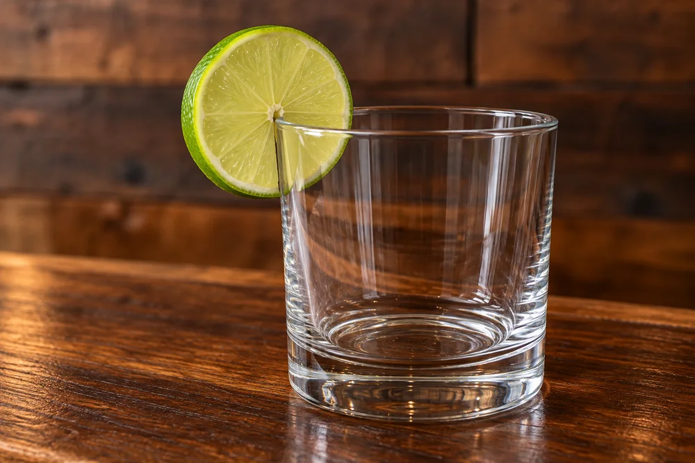 Kamikaze · Garnish on a wooden bar